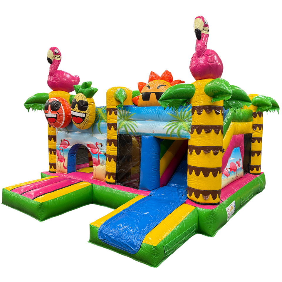 Château Gonflable Multiplay Maxi Flamingo Sans Toit