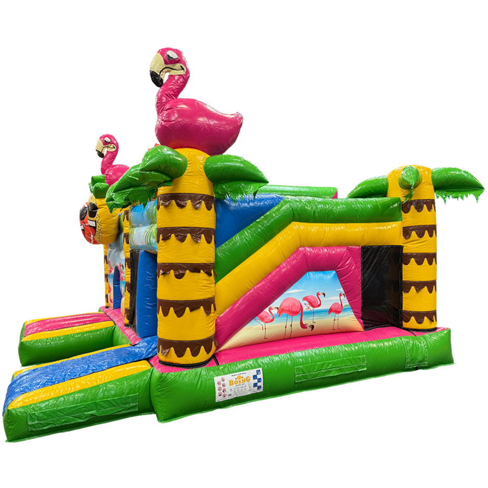 Château Gonflable Multiplay Maxi Flamingo Sans Toit