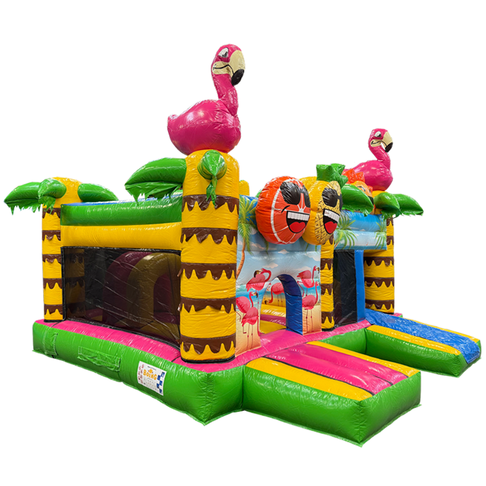 Château Gonflable Multiplay Maxi Flamingo Sans Toit