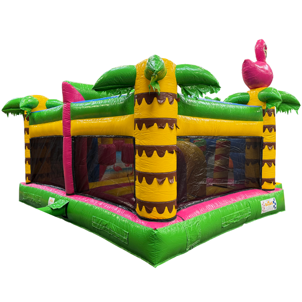 Château Gonflable Multiplay Maxi Flamingo Sans Toit