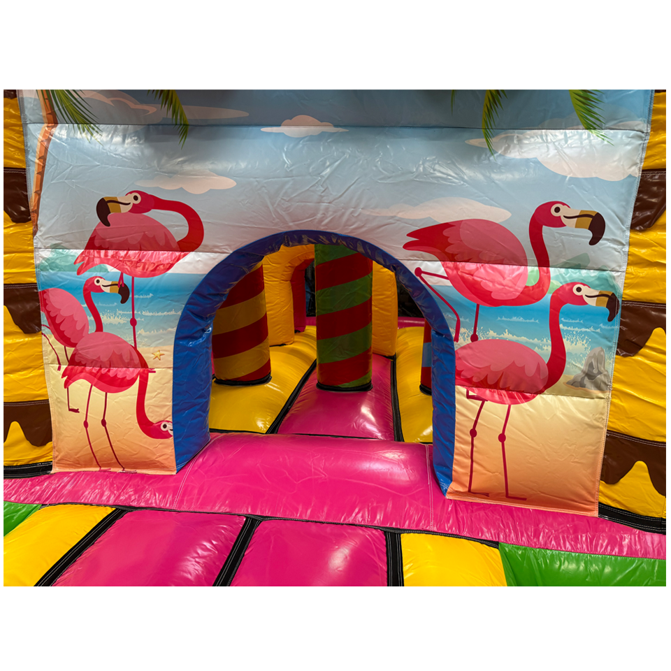Château Gonflable Multiplay Maxi Flamingo Sans Toit