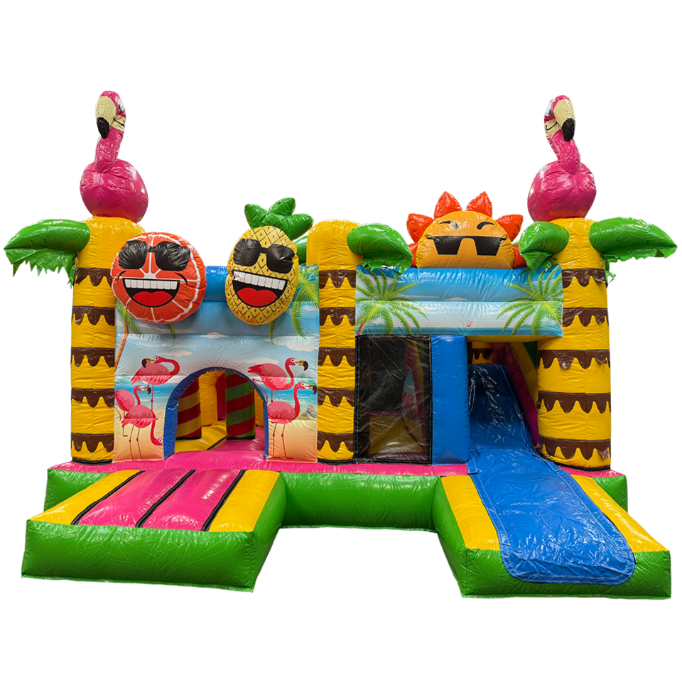 Château Gonflable Multiplay Maxi Flamingo Sans Toit