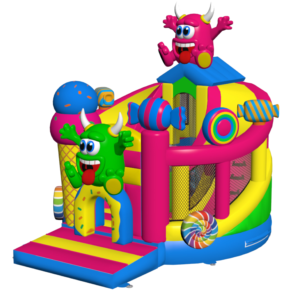 Twist N Slide Cookie Monster Fuchsia Inflatable