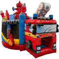 Twist N Slide Pompiers Château Gonflable