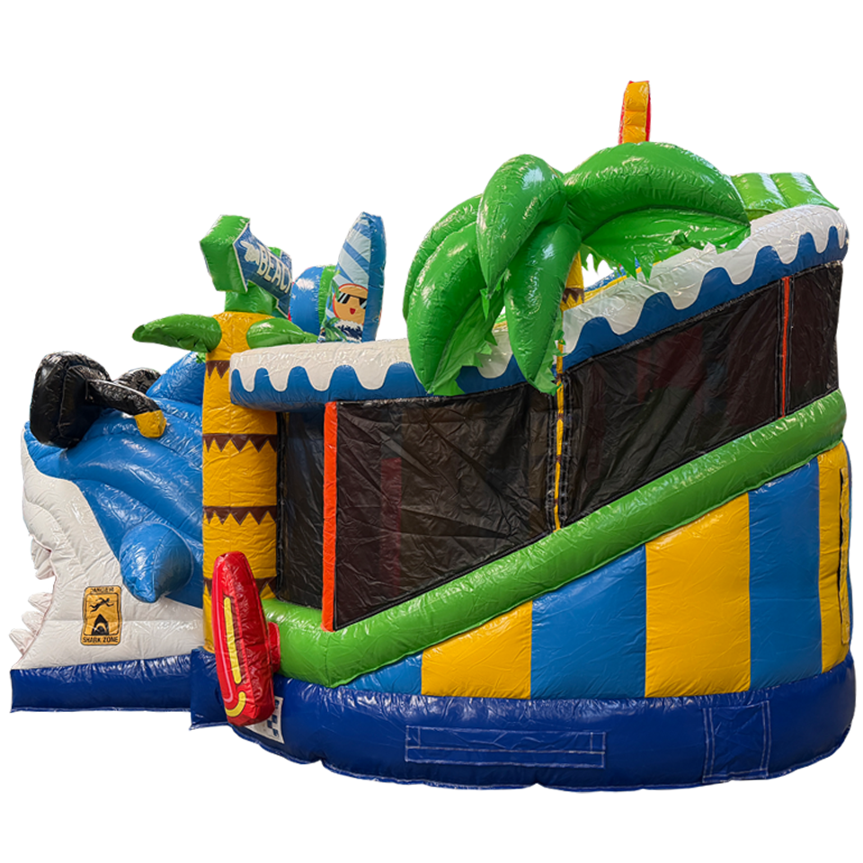Château gonflable Twist N Slide sur le thème du requin