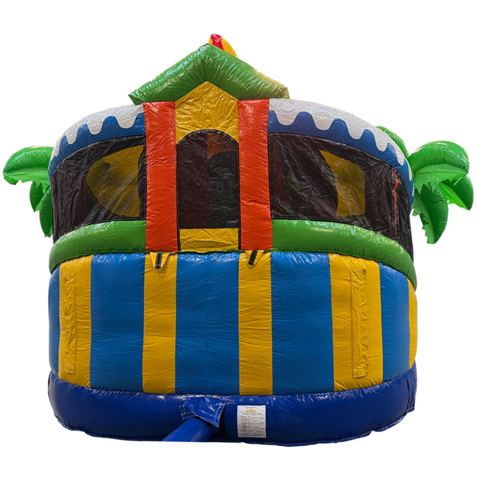 Château gonflable Twist N Slide sur le thème du requin