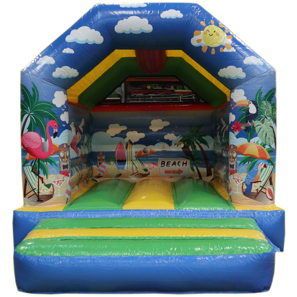 Aframe Mini Tropisch Strand Springkasteel