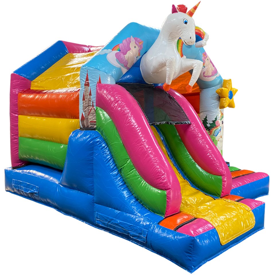 Combo Mini 3D Unicorn Springkasteel Zijkant
