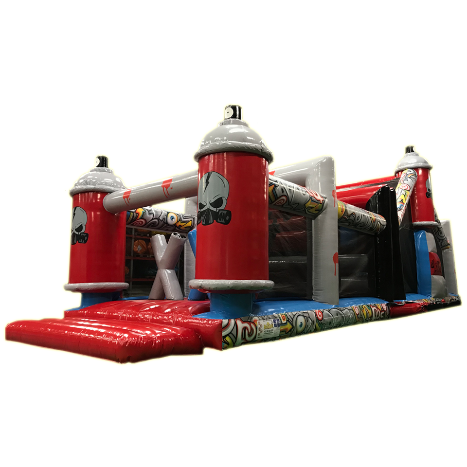 2 Parties Course D'obstacles Graffiti Rouge