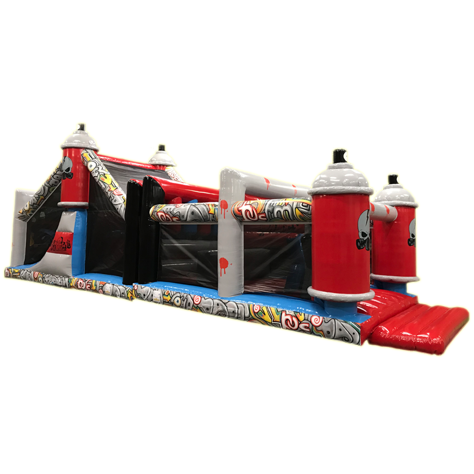 2 Parties Course D'obstacles Graffiti Rouge