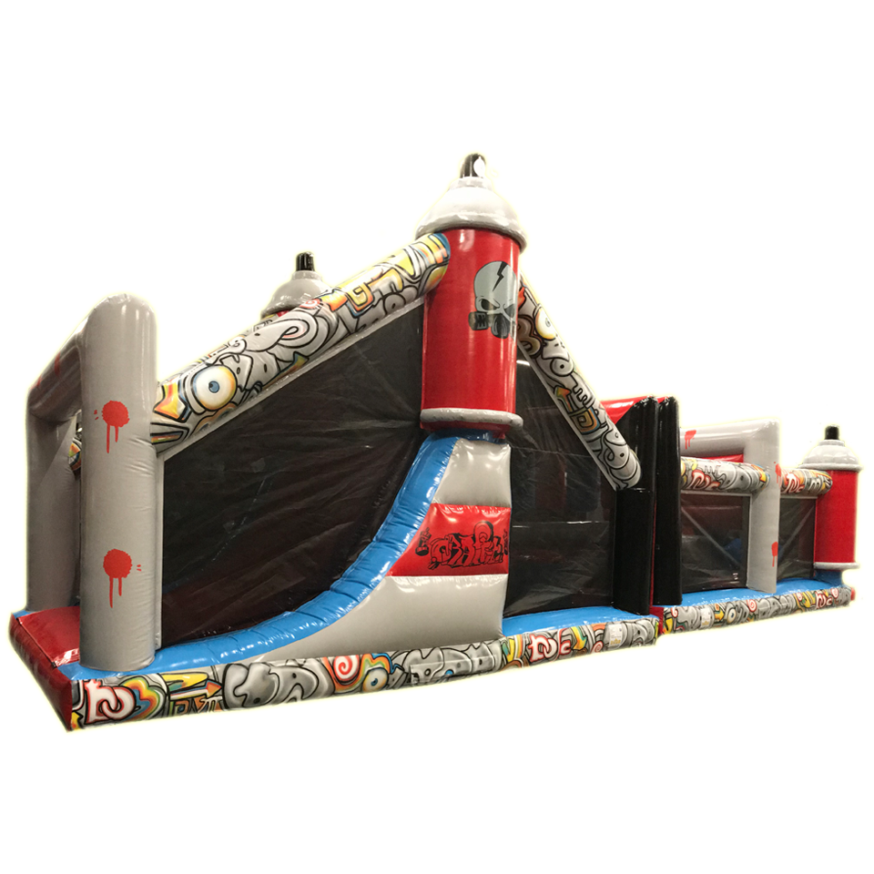 2 Parties Course D'obstacles Graffiti Rouge