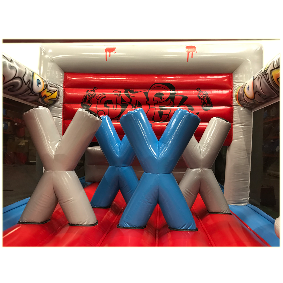 2 Parties Course D'obstacles Graffiti Rouge