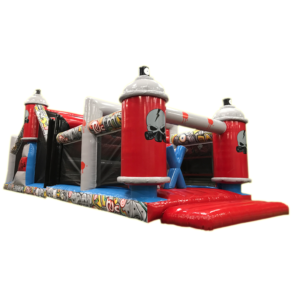2 Parties Course D'obstacles Graffiti Rouge
